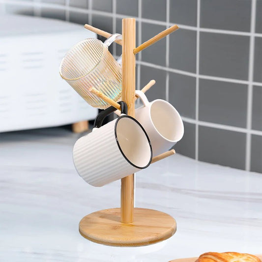 Wooden Mug Hanging Display Rack