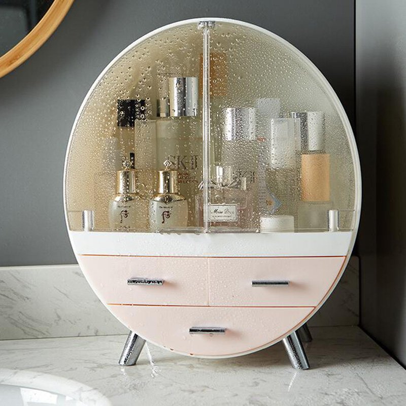 Oval Shaped Dustproof Cosmetics Organizer