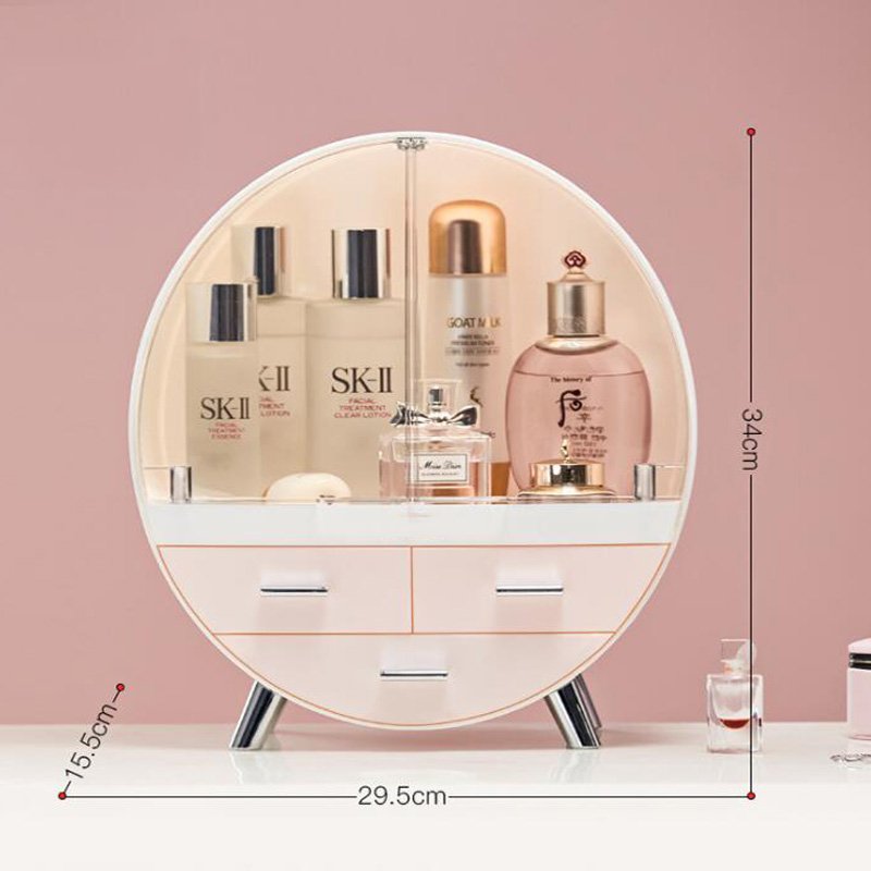 Oval Shaped Dustproof Cosmetics Organizer