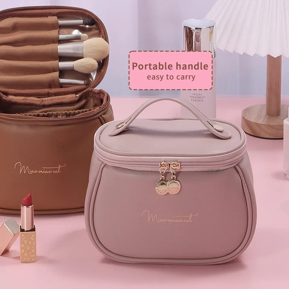 Beauty Cosmetic Leather Pouch