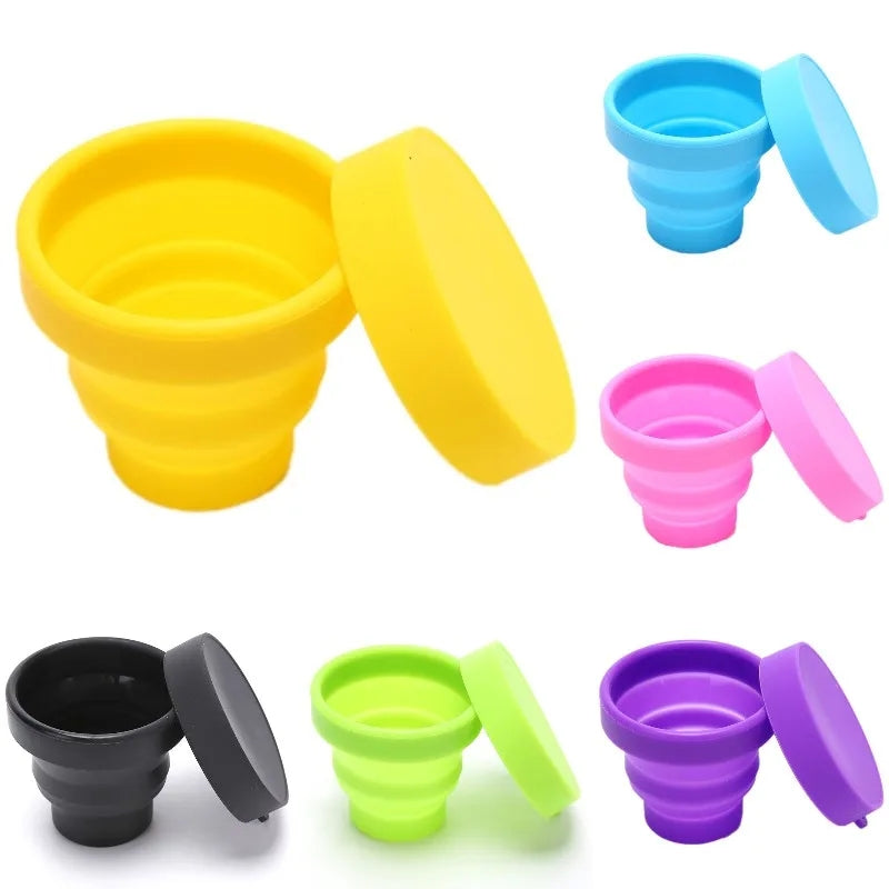 Portable Silicone Folding Cup With Lid