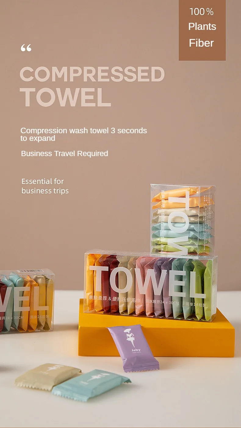 14pcs/box Disposable Washcloth Portable Travel Towel
