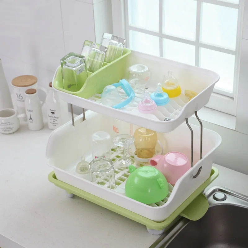 2 Tier Drainer Dish Rack (Premium Quality)