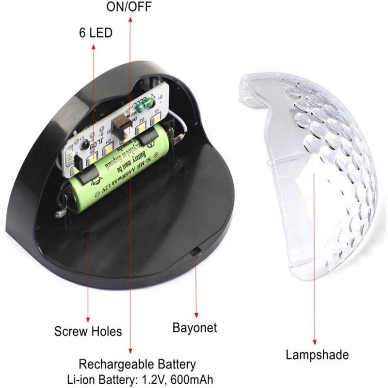 (Pack of 4) Solar Fence Post Light Semi-Circle LED Waterproof Powered Wall Lights