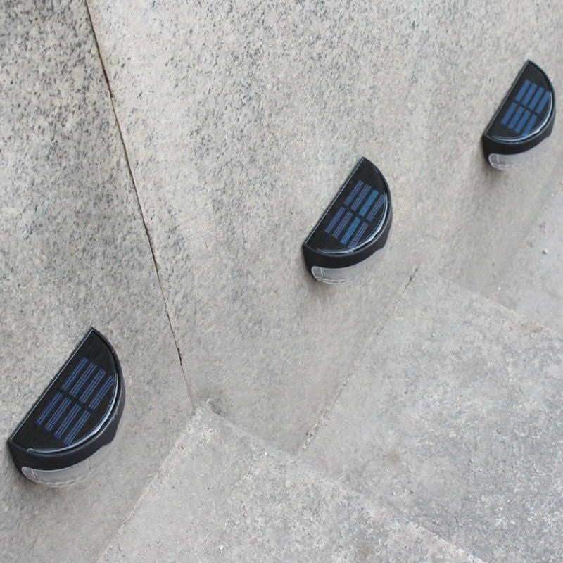 (Pack of 4) Solar Fence Post Light Semi-Circle LED Waterproof Powered Wall Lights