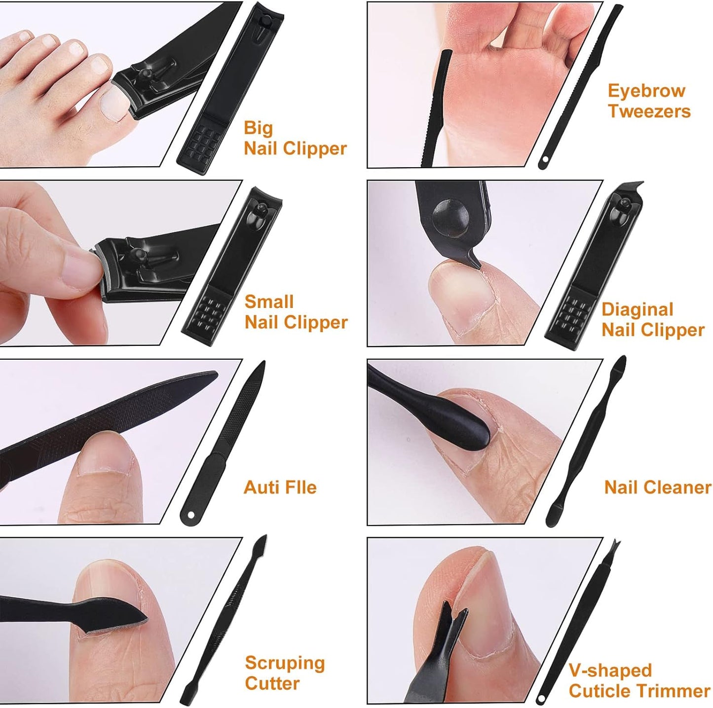Manicure Set, 18 in 1 Professional Pedicure Kit Stainless Steel Personal Care Nail kit Manicure Portable Nail Clipper Set
