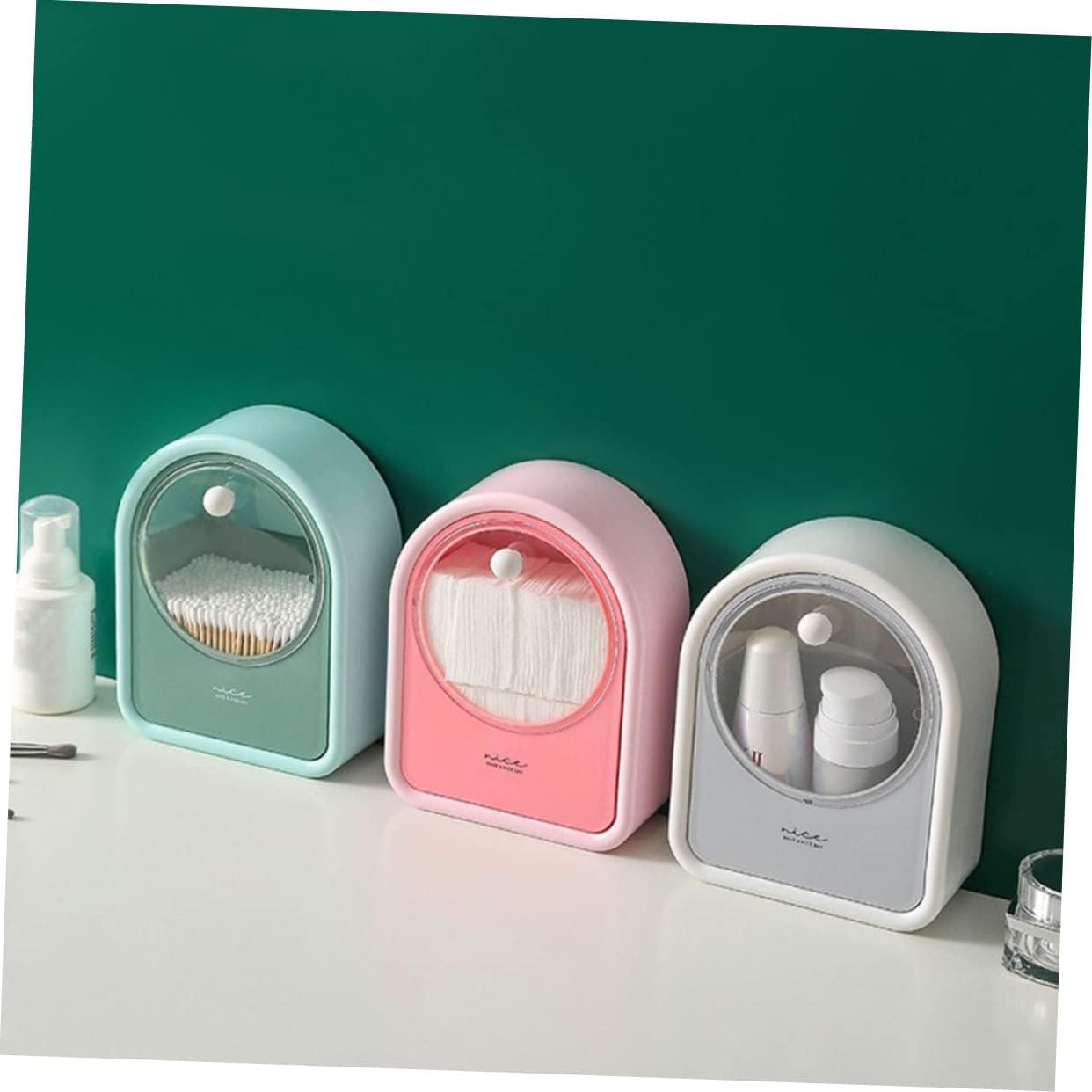 1Pc Cotton Swab Storage Box, Multifunction Cotton Swab Round Dispenser Holder