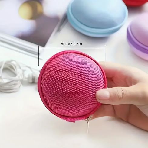 1Pc Portable Mini Zipper Earphone Case, Bluetooth Headset Earbud Storage Box Bag