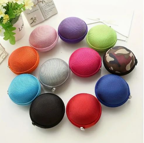 1Pc Portable Mini Zipper Earphone Case, Bluetooth Headset Earbud Storage Box Bag