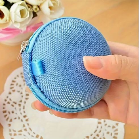 1Pc Portable Mini Zipper Earphone Case, Bluetooth Headset Earbud Storage Box Bag