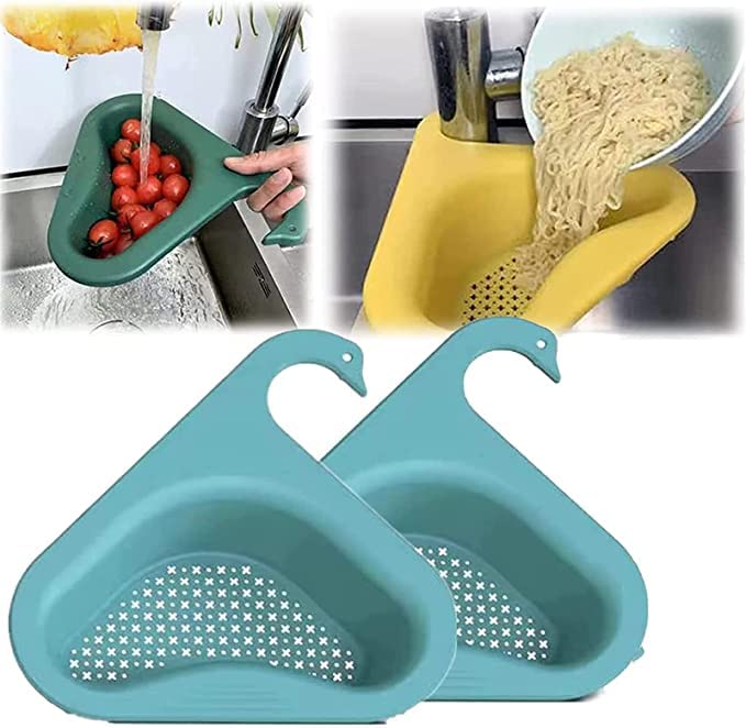 1Pc Swan Drain Rack Strainer, Multifunctional Kitchen Triangular Sink Filter