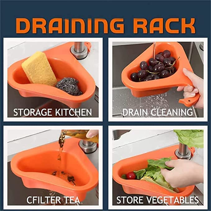 1Pc Swan Drain Rack Strainer, Multifunctional Kitchen Triangular Sink Filter
