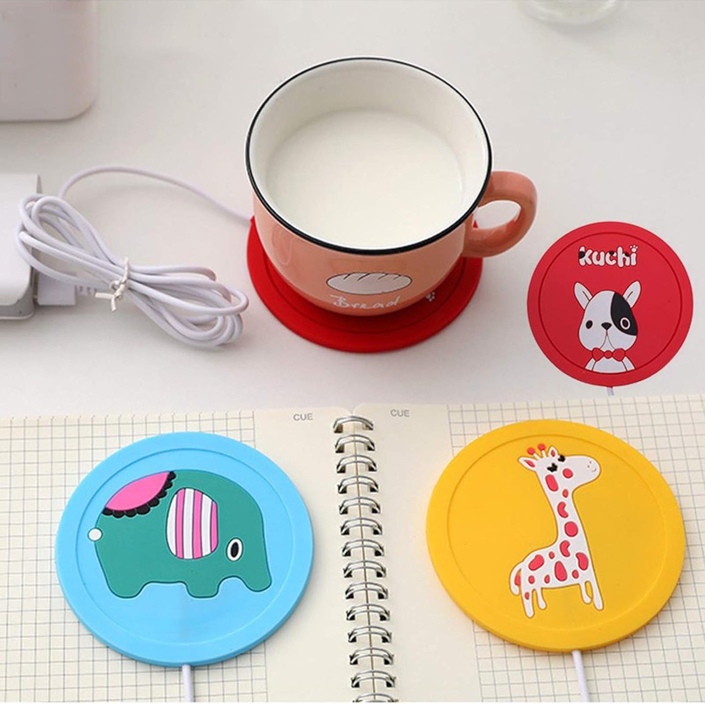 1Pc USB Coffee Cup Warmer, Cartoon Silicone Coffee Mug Warmers Heater Mat For Desk Home Office
