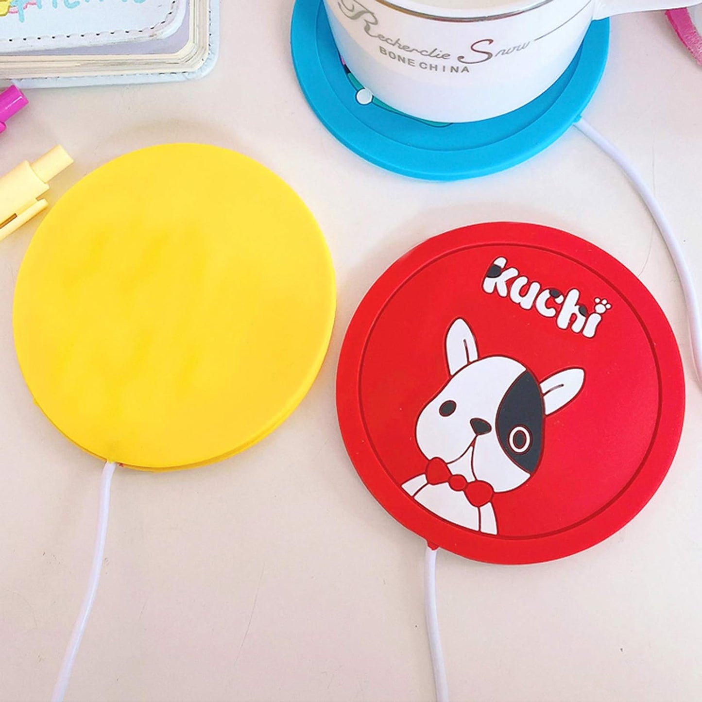 1Pc USB Coffee Cup Warmer, Cartoon Silicone Coffee Mug Warmers Heater Mat For Desk Home Office