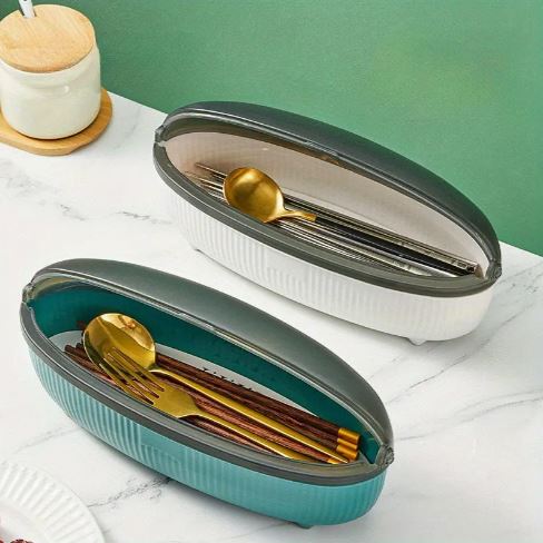 Chopsticks Spoons Forks Transparent Storage Box, Lightweight Luxury Tableware Storage Box