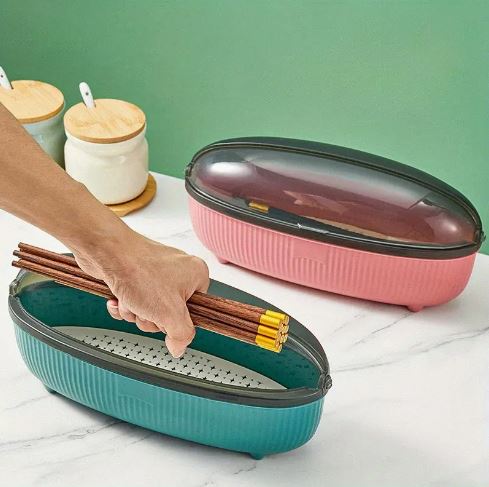 Chopsticks Spoons Forks Transparent Storage Box, Lightweight Luxury Tableware Storage Box