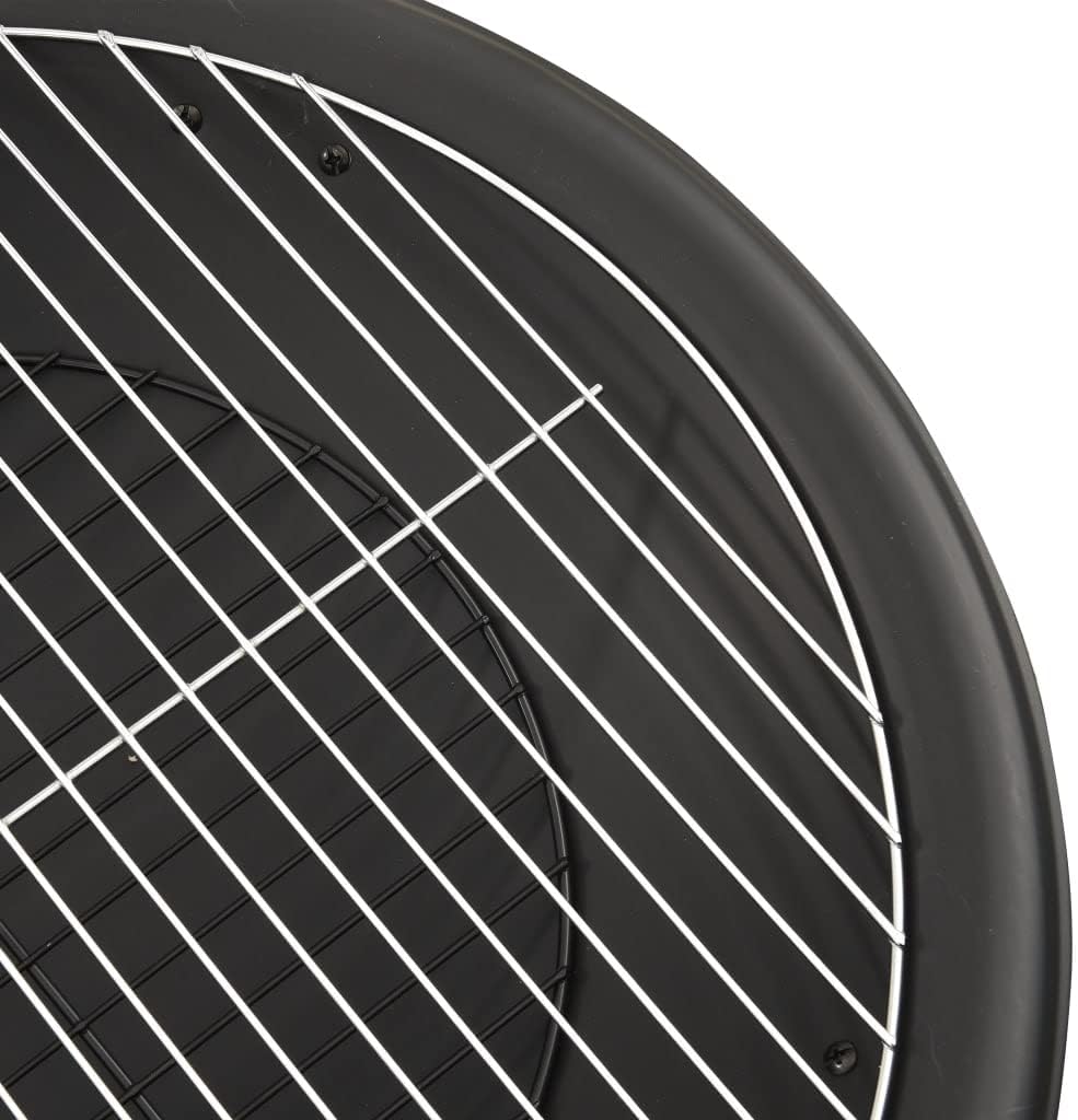 2-In-1 Fire Pit And BBQ With Poker 56x56x49 Cm Steel, With Colour Black
