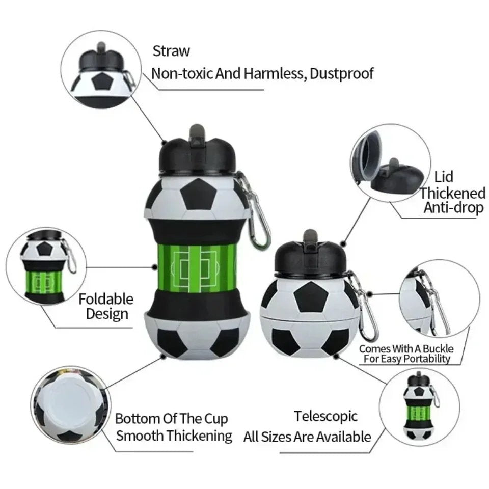 Foldable Silicon Football Bottle