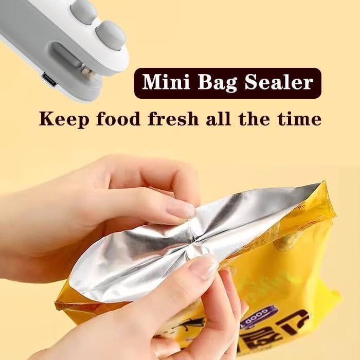 Mini Bag Sealer, 2 In 1 Rechargeable Bag Sealer