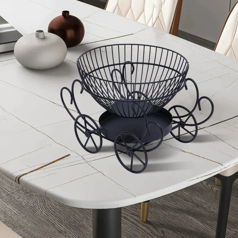2 Tier Decorative Fruit Basket, Metal Snacks & Fruit Basket