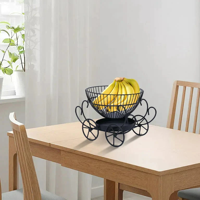2 Tier Decorative Fruit Basket, Metal Snacks & Fruit Basket