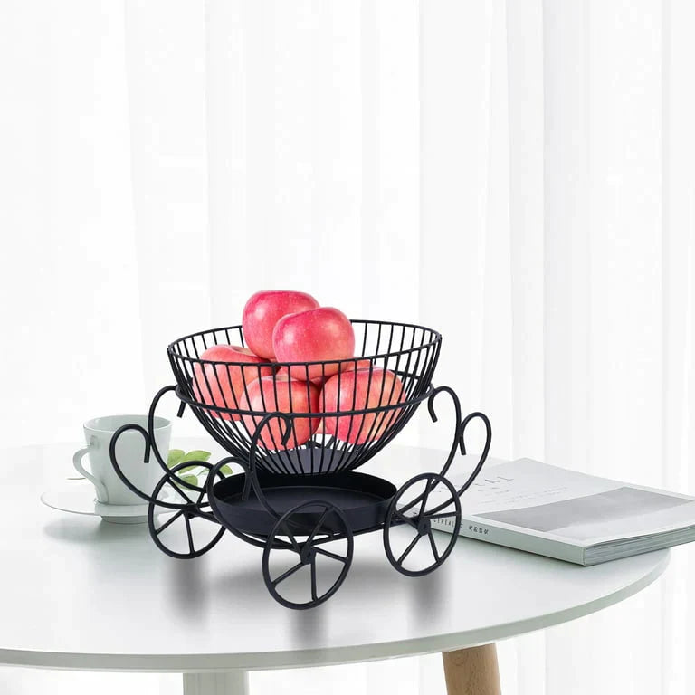 2 Tier Decorative Fruit Basket, Metal Snacks & Fruit Basket