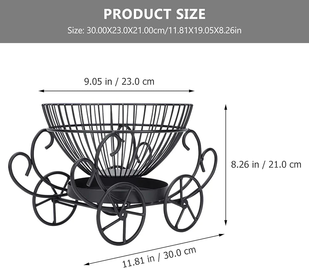 2 Tier Decorative Fruit Basket, Metal Snacks & Fruit Basket