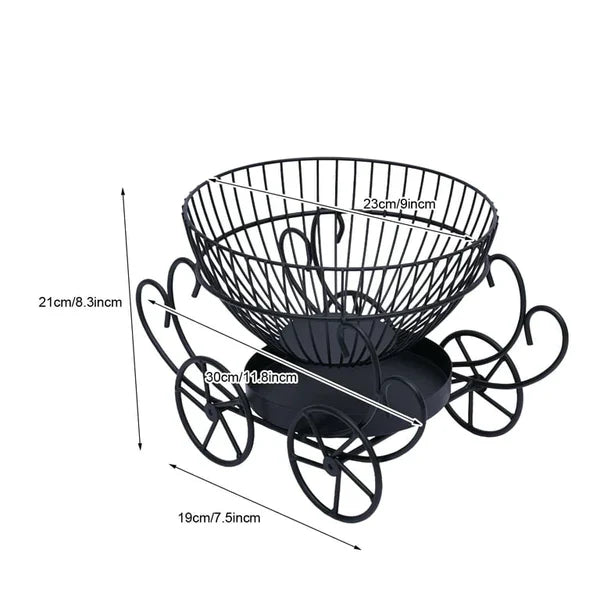 2 Tier Decorative Fruit Basket, Metal Snacks & Fruit Basket