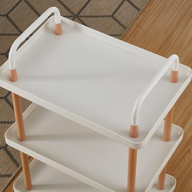 3-Tier Kitchen Storage Trolley, Kitchen Multi-Function Rolling Cart Storage Rack Aesthetic Room Decor