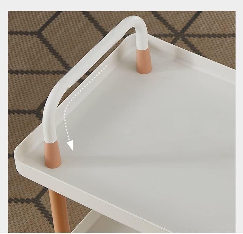 3-Tier Kitchen Storage Trolley, Kitchen Multi-Function Rolling Cart Storage Rack Aesthetic Room Decor