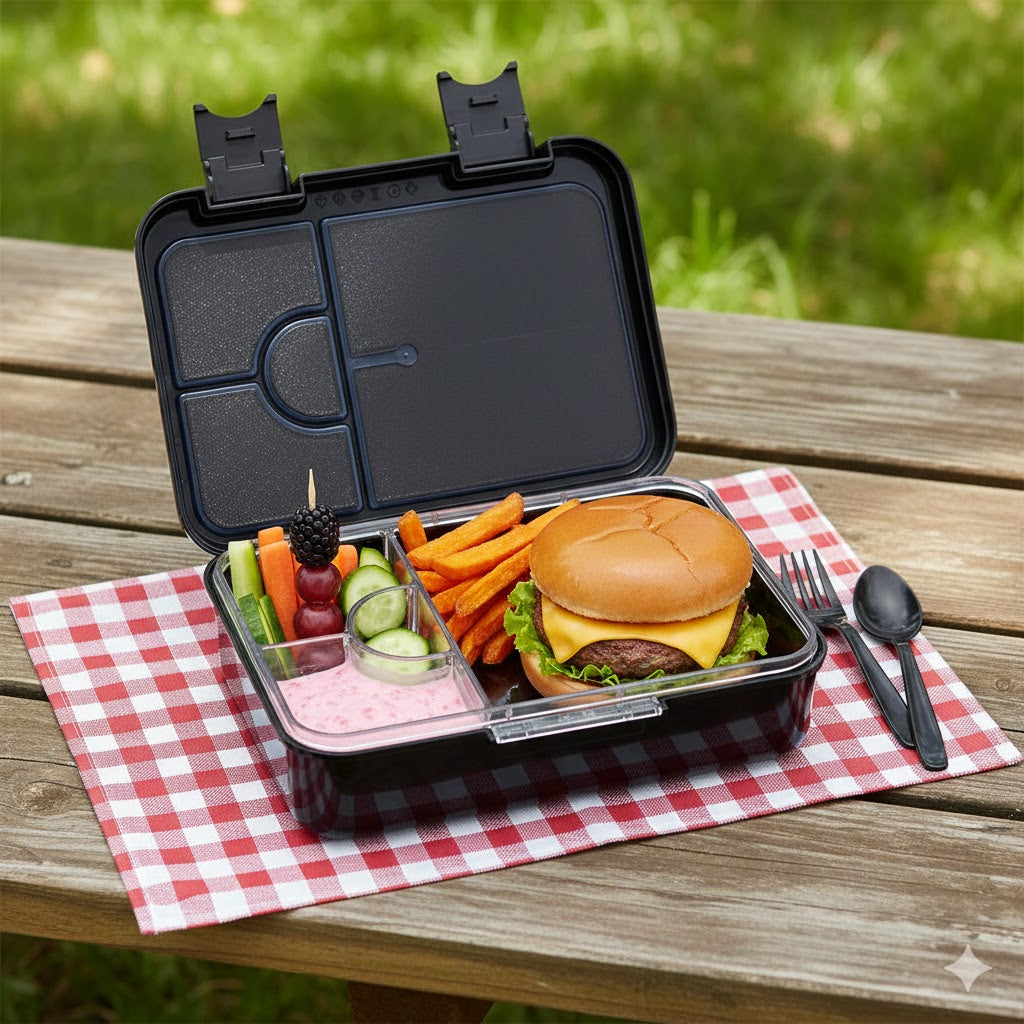 Smiggle - Livewire 4 Compartment Bento Lunch Box for Kids