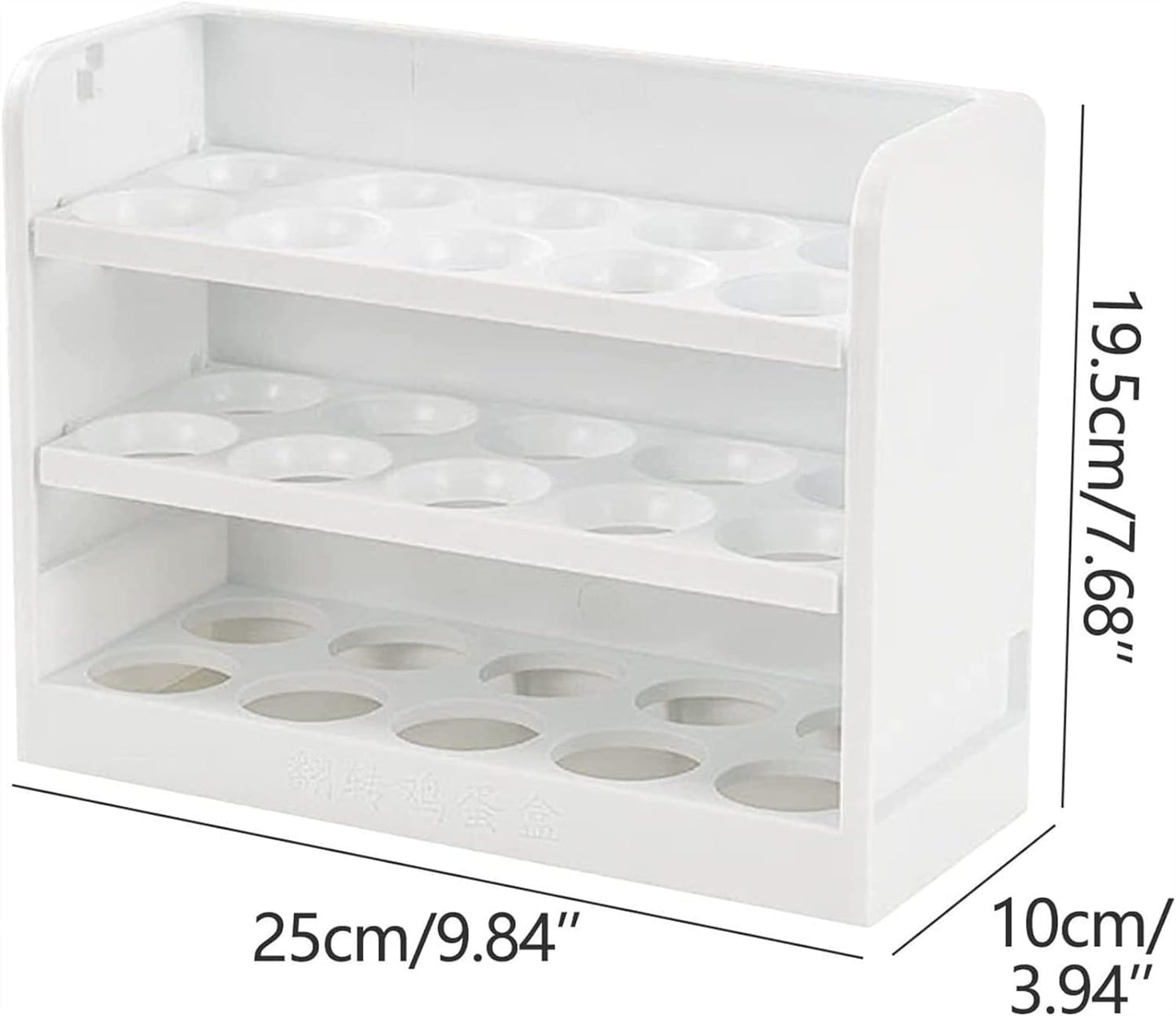 30 Grid Egg Holder For Refrigerator, 3-Layer Egg Storage Container Plastic