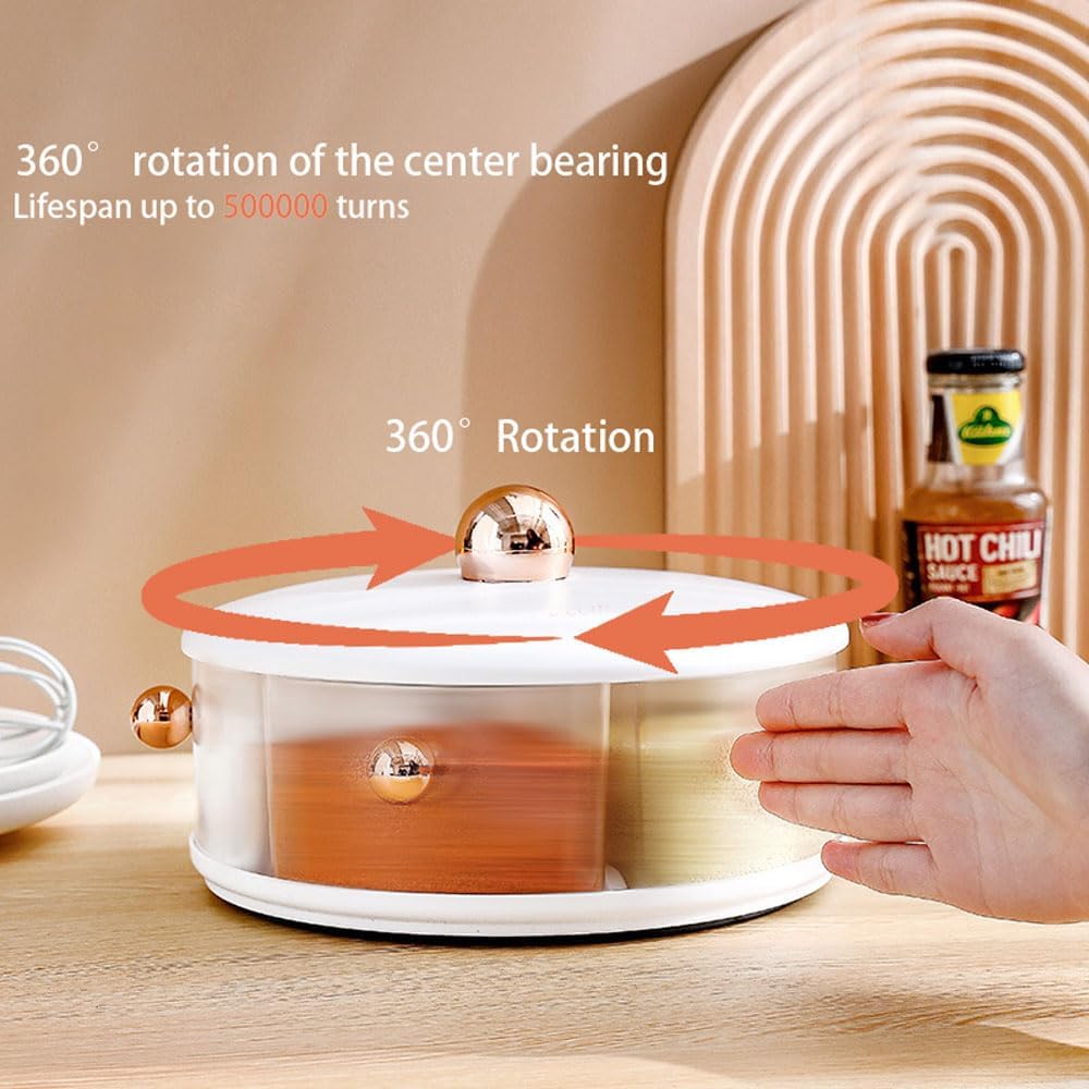 Kitchen Multifunctional Spice Dispenser, 360° Rotating Large Capacity Spice Seasoning Box