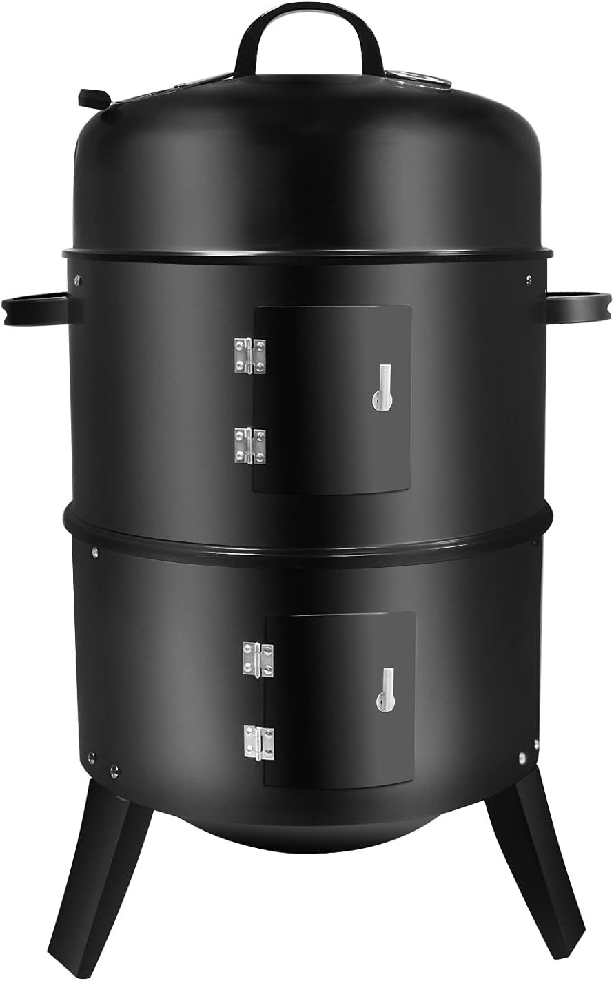3 In 1 Vertical Charcoal Smoker, 16 inches Separable BBQ Smoker Grill Combo With Built-In Thermometer & Easy TEMP Adjustable Vent For Outdoor Cooking