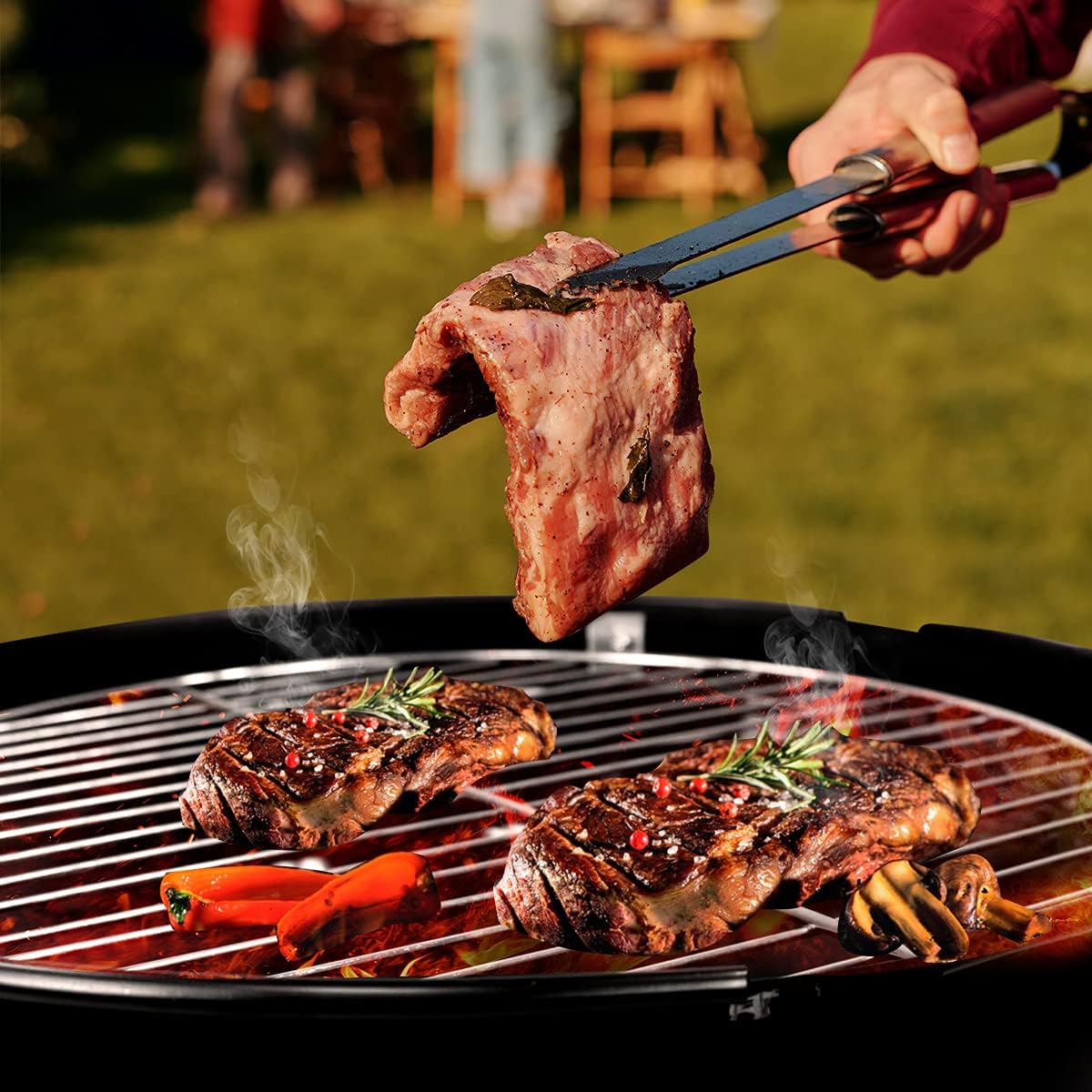3 In 1 Vertical Charcoal Smoker, 16 inches Separable BBQ Smoker Grill Combo With Built-In Thermometer & Easy TEMP Adjustable Vent For Outdoor Cooking