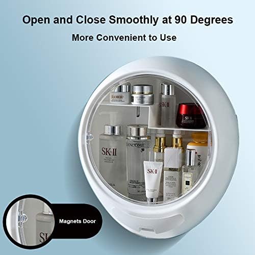 Cosmetic Storage Modern Makeup Organizer, Oval Display Wall Boxes