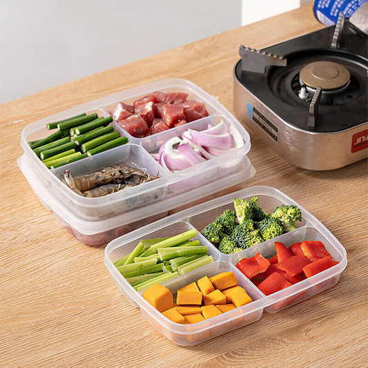 4 Grids Food Fruit Storage Box Portable Refrigerator Freezer Box