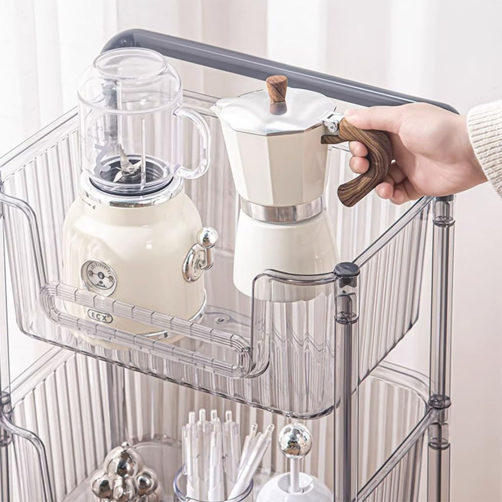 4 Tier Utility Storage Cart, Storage Cart For Kitchen, Bathroom, Office, Laundry, Makeup