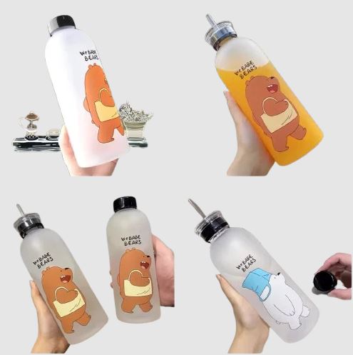 500ml Bear Style Water Bottle With Straw