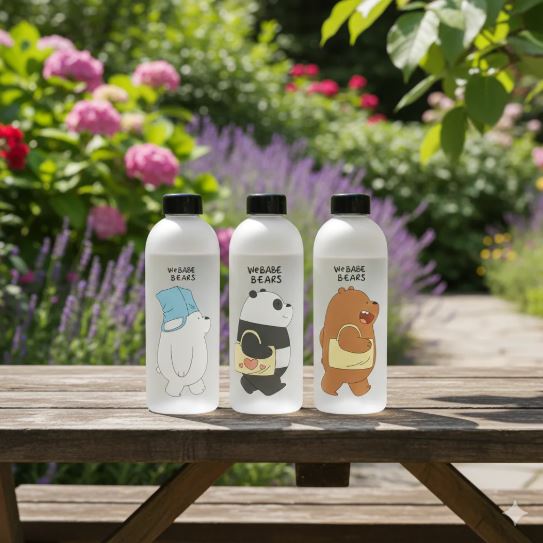 500ml Bear Style Water Bottle With Straw