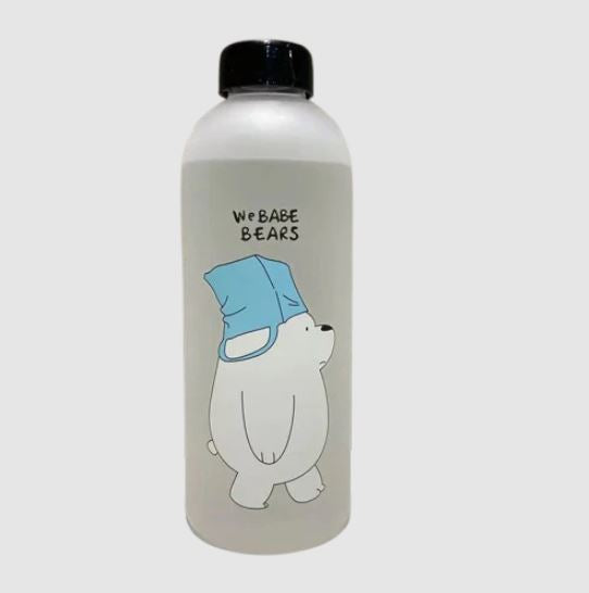 500ml Bear Style Water Bottle With Straw