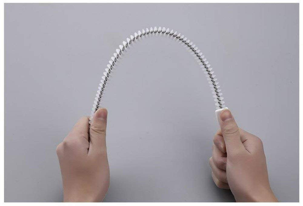 Flexible Sink Brush Water Pipe Drain Dredge Tool Bath Plug Long Hair Cleaner Overflow Unblocker Stick, 45 cm