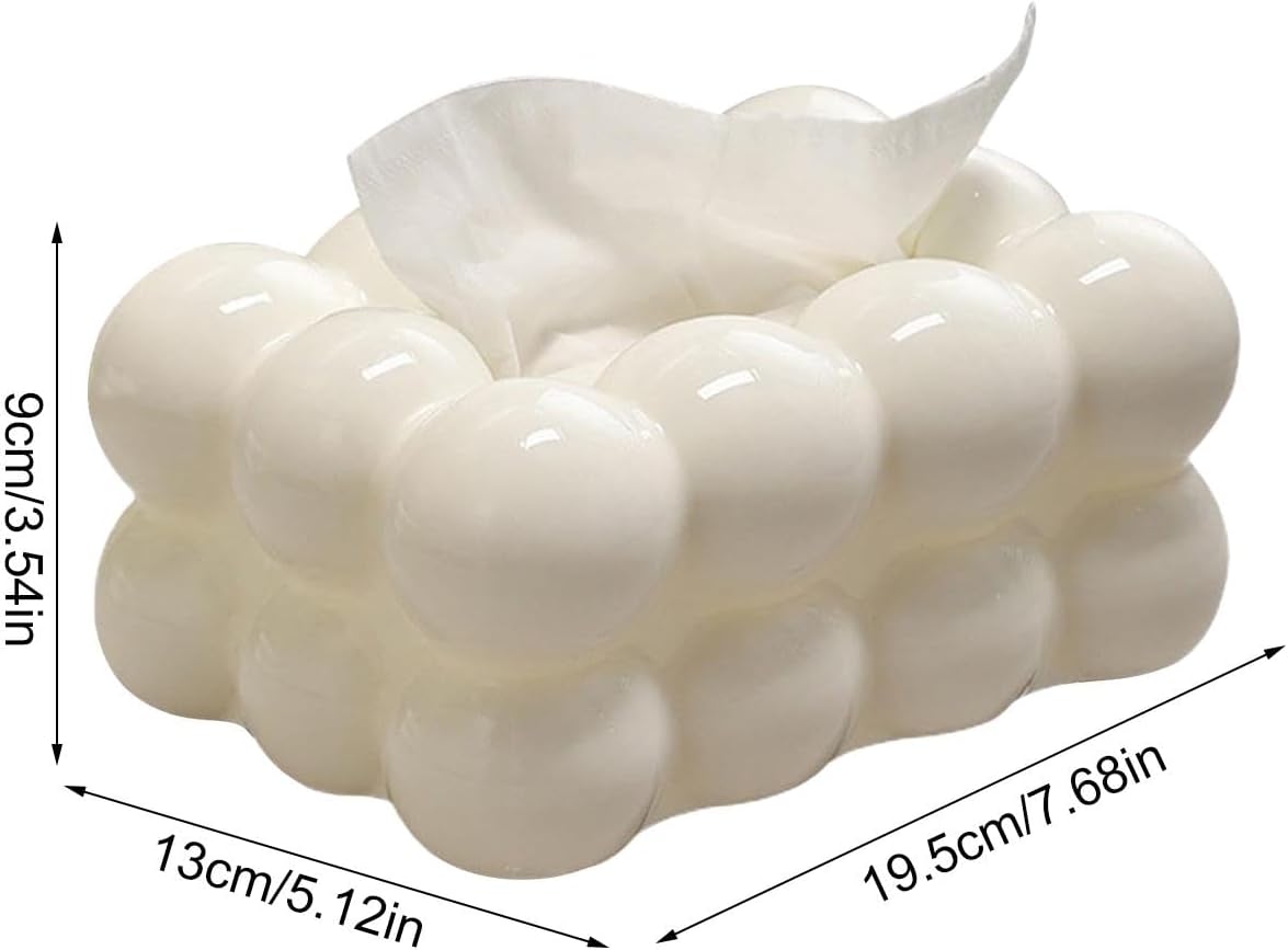 Bubble Shape Tissue Box Holder, Non Slip Plastic Tissue Box Cover