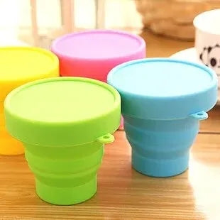Portable Silicone Folding Cup With Lid