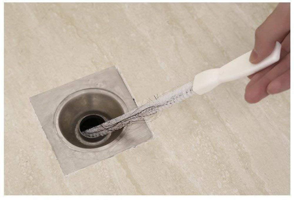 Flexible Sink Brush Water Pipe Drain Dredge Tool Bath Plug Long Hair Cleaner Overflow Unblocker Stick, 45 cm