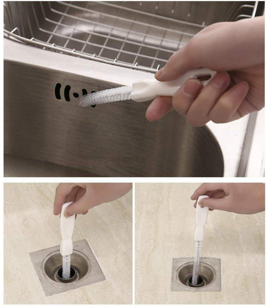 Flexible Sink Brush Water Pipe Drain Dredge Tool Bath Plug Long Hair Cleaner Overflow Unblocker Stick, 45 cm