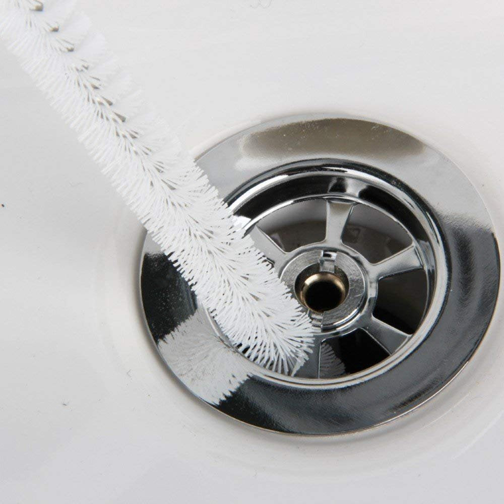 Flexible Sink Brush Water Pipe Drain Dredge Tool Bath Plug Long Hair Cleaner Overflow Unblocker Stick, 45 cm