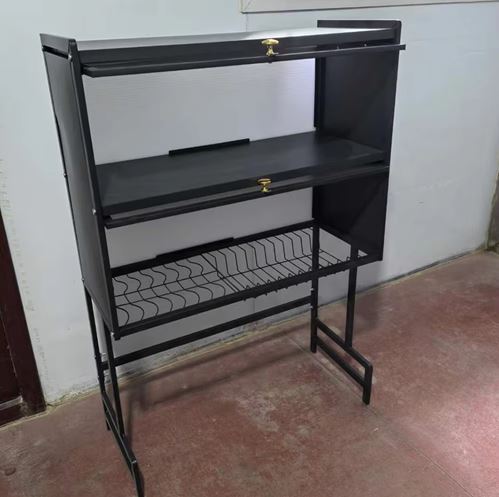 65cm Multi-Compartment Kitchen Sink Organizer with Drain Function for Utensils and Supplies, Durable Plastic/Metal Construction, Kitchen Sink Storage
