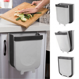 Hanging Trash Can Kitchen Cabinet Door Collapsible Dust Bin, Hanging Trash Holder Dustbin