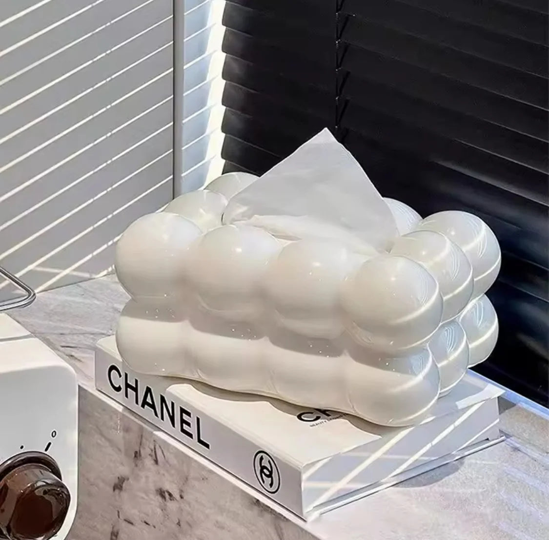 Bubble Shape Tissue Box Holder, Non Slip Plastic Tissue Box Cover